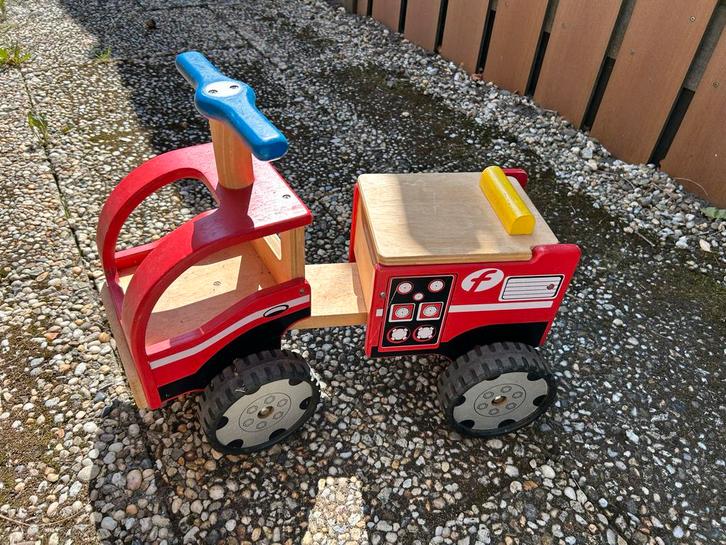 Houten Loopwagen Brandweer, Kinderen en Baby's, Speelgoed | Buiten | Voertuigen en Loopfietsen, Gebruikt, Ophalen of Verzenden