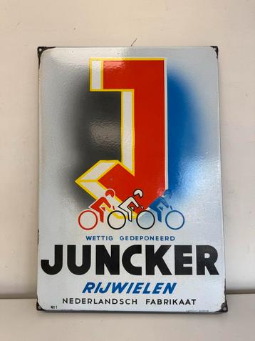 Vintage Juncker Emaille Reclamebord beschikbaar voor biedingen