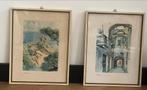 2 Vintage - Alassio ingelijste prints, Ophalen of Verzenden