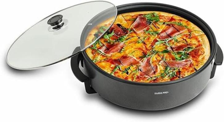 SWISS PRO+ ELEKTRISCHE PIZZAPAN 1500W VAN 69.95 VOOR 29.95 -, Huis en Inrichting, Keuken | Potten en Pannen, Nieuw, Koekenpan of Braadpan