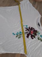 Prachtige didi top shirt katoen bloem kralen pailletten 44, Verzenden, Wit, Maat 42/44 (L), Zo goed als nieuw