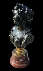 Bronzen beeld van een vrouwen Buste, Antiek en Kunst, Antiek | Koper en Brons, Verzenden