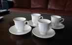 Wedgwood QUEENS PLAIN  4 koffie kop en schotels voor € 20,00, Ophalen of Verzenden, Zo goed als nieuw, Aardewerk, Wedgwood