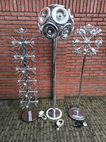 FIFTIES SIXTIES CHROMEN DESIGN VLOERLAMPEN    beschikbaar voor biedingen