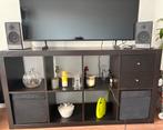 Zwarte Ikea Kallax Kast 6 Vakken Tv Meubel, Ophalen, Zo goed als nieuw, 25 tot 50 cm