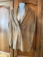 Vintage echt suede vest M, Ophalen of Verzenden, Gedragen, Maat 38/40 (M), Beige