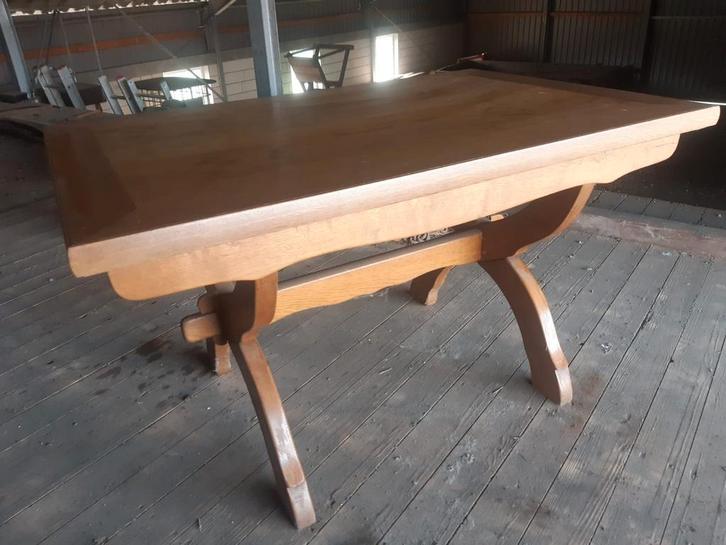 Rustikale eikenhouten uitschuifbare eettafel, Huis en Inrichting, Tafels | Eettafels, 50 tot 100 cm, 200 cm of meer, Rechthoekig