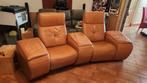 Lederen bioscoopbank met comfortabele zitplaatsen, Ophalen, Gebruikt, Leer