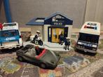 Playmobil politiebureau en auto's, motor en helicopter, Complete set, Gebruikt, Ophalen of Verzenden