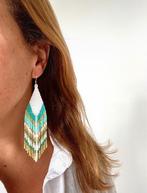 Ibiza Style beaded fringe oorbellen met RVS oorhanger, Nieuw, Overige materialen, Ophalen of Verzenden