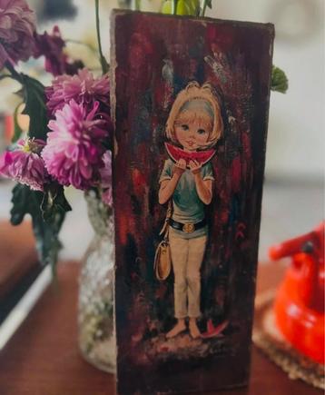 Vintage A. Richards prent - Meisje met meloen beschikbaar voor biedingen