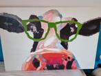Schilderij van een Koe (canvas, 60x90), Huis en Inrichting, Woonaccessoires | Schilderijen, Tekeningen en Foto's, Ophalen, 50 tot 75 cm