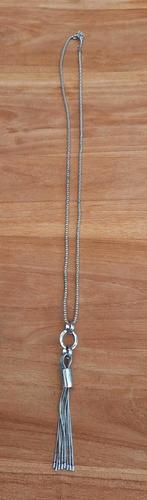 Mooie lange halsketting met hanger, Ophalen of Verzenden, Zo goed als nieuw, Zilver, Overige materialen
