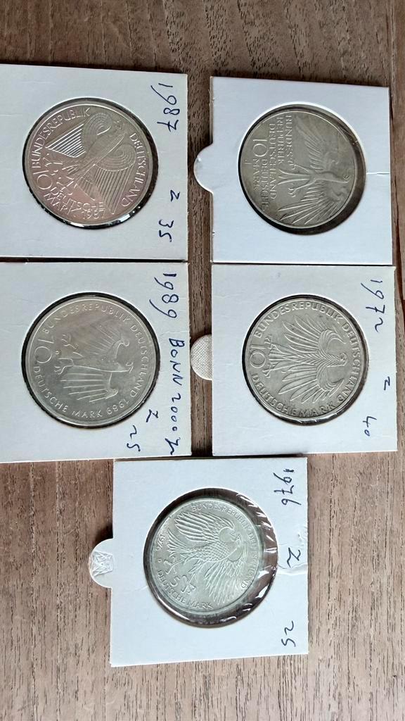 zilveren duitse d mark munten 1/ 5 dm 4/ 10 dm, Postzegels en Munten, Munten | Europa | Niet-Euromunten, Duitsland, Ophalen