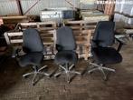 3x gebruikte kantoorstoel bureaustoel leuningstoel met wiele, Gebruikt, Bureaustoel, Zwart, Ophalen