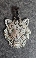 Prachtige Tijger kop zilveren 925 Italiaanse hanger, Ophalen of Verzenden, Nieuw, Zilver, Zilver