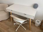 Bureau met Stoel Beige/Wit, Ophalen of Verzenden, Zo goed als nieuw, Bureau