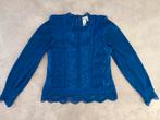 YAS kobalt blauw kanten top blouse, echt een topper mt S, Blauw, Nieuw, Ophalen of Verzenden, Lange mouw