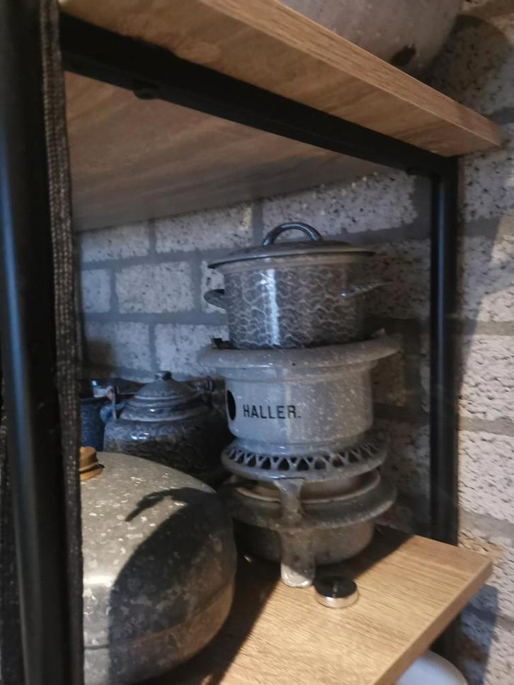 Grijs Gewolkt Emaille Keukengerei, Antiek en Kunst, Antiek | Emaille, Ophalen of Verzenden