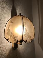 Hollywood Regency styl wandlamp glas/ messing lamp, Huis en Inrichting, Lampen | Wandlampen, Ophalen, Gebruikt, Glas