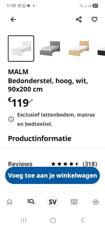 Ikea Malm Bed 90x200 wit. Compleet. - afbeelding 8