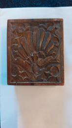 Vintage ,houten sigarettendoos/Asian art met pauw, Ophalen of Verzenden