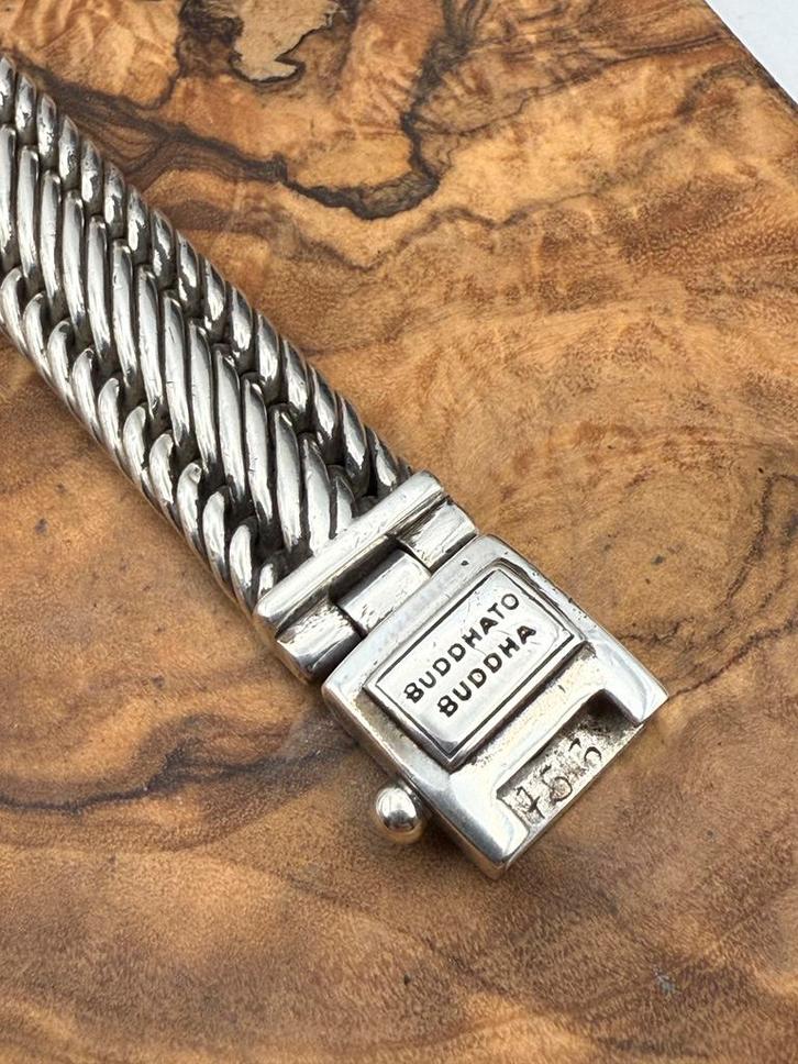 “EDWIN SMALL” buddha to Buddha 23cm, maat: F+ “GEPOLIJST”, Sieraden, Tassen en Uiterlijk, Armbanden, Zo goed als nieuw, Zilver