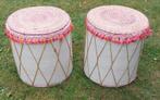 Ibiza poefjes, bijzettafel, kruk setje voor €25, Ophalen, Minder dan 50 cm, Rond, Minder dan 50 cm