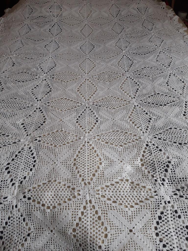 Witte gehaakte sprei, Ophalen, Tweepersoons, Wit, Overige typen