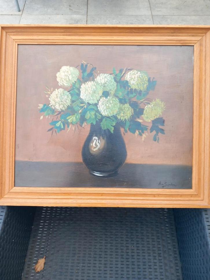 Olieverfschilderij Stilleven H.V. Santen, Antiek en Kunst, Kunst | Schilderijen | Klassiek, Ophalen of Verzenden