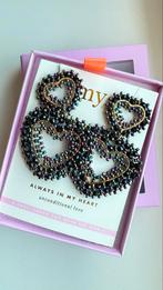 Hartjes Oorbellen Zwart/Goud, Met kristal, Hangers, Zwart, Nieuw