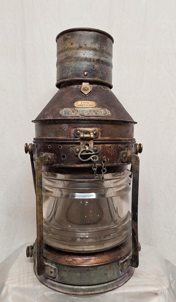 Laing Sunderland Scheepslamp "Not Under Command" Salvaged, Verzamelen, Scheepvaart, Gebruikt, Motorboot of Zeilboot, Ophalen of Verzenden