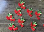 Super mooi set van geborduurde katoen aardbeien 3 voor 1.00, Nieuw, Versiering of Embellishment, Verzenden