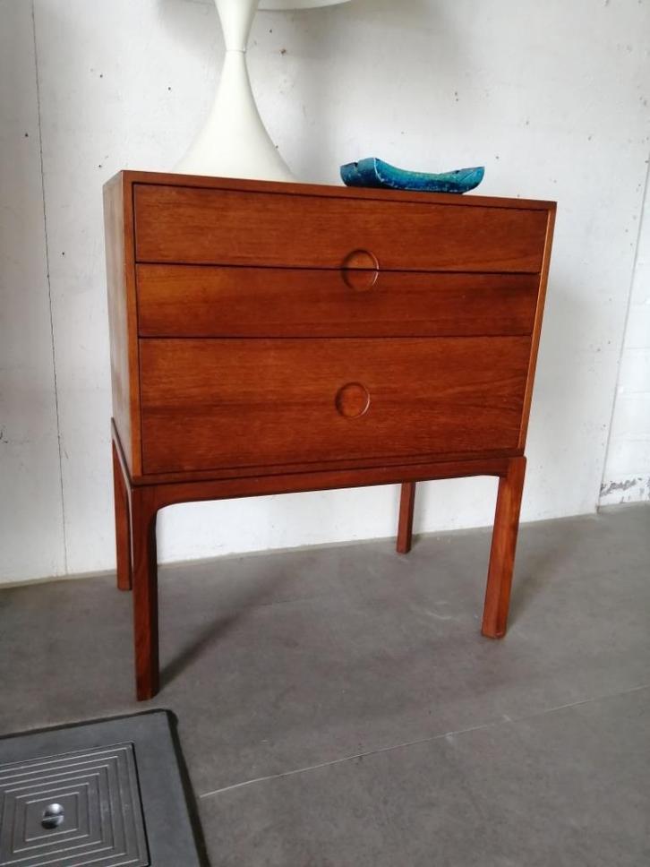 Deense Aksel Kjersgaard ladekast, teak retro jaren 60, Huis en Inrichting, Kasten | Ladekasten, Gebruikt, Minder dan 100 cm, 50 tot 100 cm