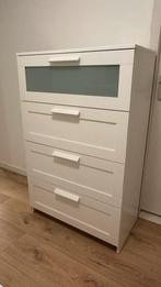 IKEA Brimnes (4 drawers, white/frosted glass) Ladekast, Ophalen, 100 tot 150 cm, 50 tot 100 cm, Zo goed als nieuw