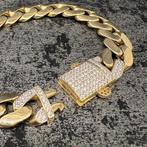 14k gouden armband cuban schakel miami italy, Sieraden, Tassen en Uiterlijk, Armbanden, Ophalen of Verzenden, Nieuw, Goud