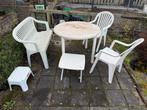 Witte Tuinset - Gebruikt, Ophalen, 4 zitplaatsen, Kunststof, Gebruikt