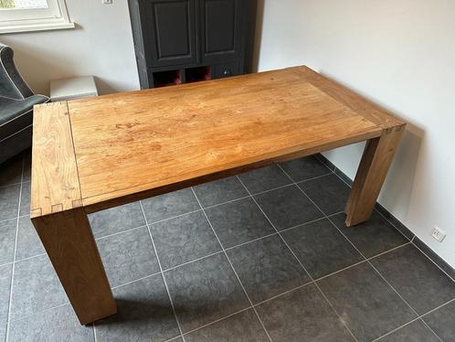 Teak houten eettafel 190 x 95, Huis en Inrichting, Tafels | Eettafels, Gebruikt, 50 tot 100 cm, 150 tot 200 cm, Vijf personen of meer