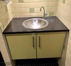 Wastafelmeubel met granieten blad, Zo goed als nieuw, Minder dan 100 cm, Wasbak of Wastafel, 25 tot 50 cm