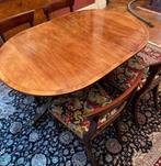 Antieke tafel met 6 stoelen in mahoniehout - Engelse stijl, Huis en Inrichting, Tafels | Eettafels, Zo goed als nieuw, Ophalen