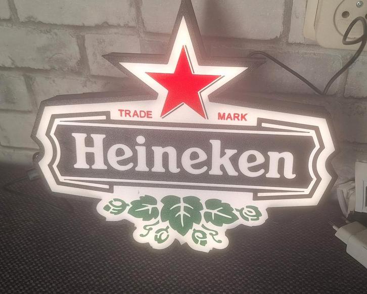 Heineken lichtbak/ lightboxen/ lithophane fles, Verzamelen, Biermerken, Nieuw, Overige typen, Heineken, Ophalen of Verzenden