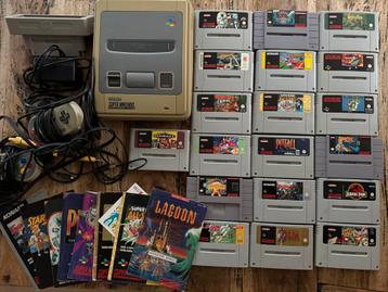 SNES met 16 Spellen + Boekjes & converter. beschikbaar voor biedingen
