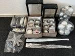 Glazen kerstballen, -pegels + ornamenten. Wit/zilver, Diversen, Kerst, Ophalen, Zo goed als nieuw