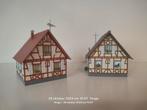 Twee vakwerk huisjes HO, Hobby en Vrije tijd, Overige merken, Gebruikt, Gelijkstroom of Wisselstroom, Brug, Tunnel of Gebouw