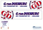 Vrachtauto decal 1:50 G van Doesburg Zaltbommel, Hobby en Vrije tijd, Modelauto's | 1:50, Verzenden, Nieuw, Bus of Vrachtwagen