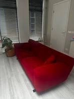 Rode velvet bank, LABEL van den Berg, Huis en Inrichting, Ophalen, Driepersoons, 75 tot 100 cm, Zo goed als nieuw
