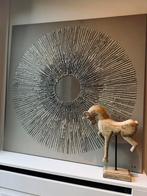 Groot schilderij japandi organisch taupe paneel doek lijst, Ophalen, Zo goed als nieuw, Nvt, Nvt