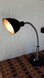 Vintage retro bureaulamp Bauhaus industrieel zwart metaal., Huis en Inrichting, Lampen | Tafellampen, Gebruikt, Ophalen of Verzenden