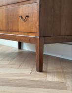 Vintage secretaire Deens jaren 50/60 eiken hout messing, Ophalen, Gebruikt, Vintage