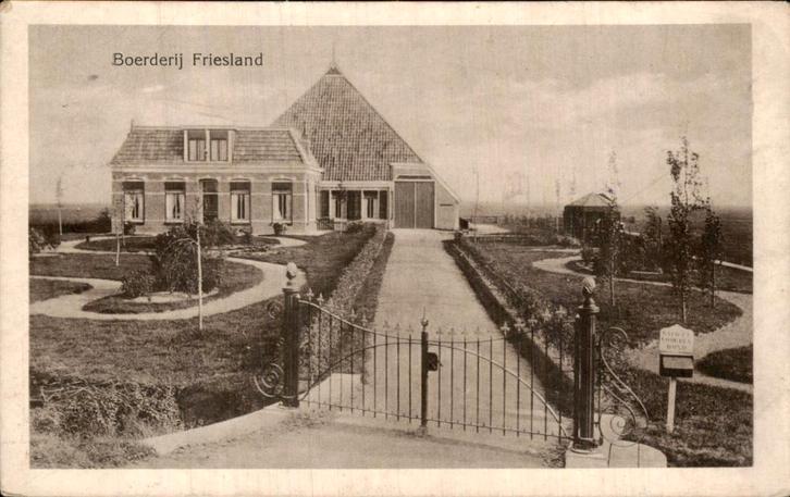 Boerderij Friesland, Verzamelen, Ansichtkaarten | Nederland, Gelopen, Friesland, Voor 1920, Ophalen of Verzenden